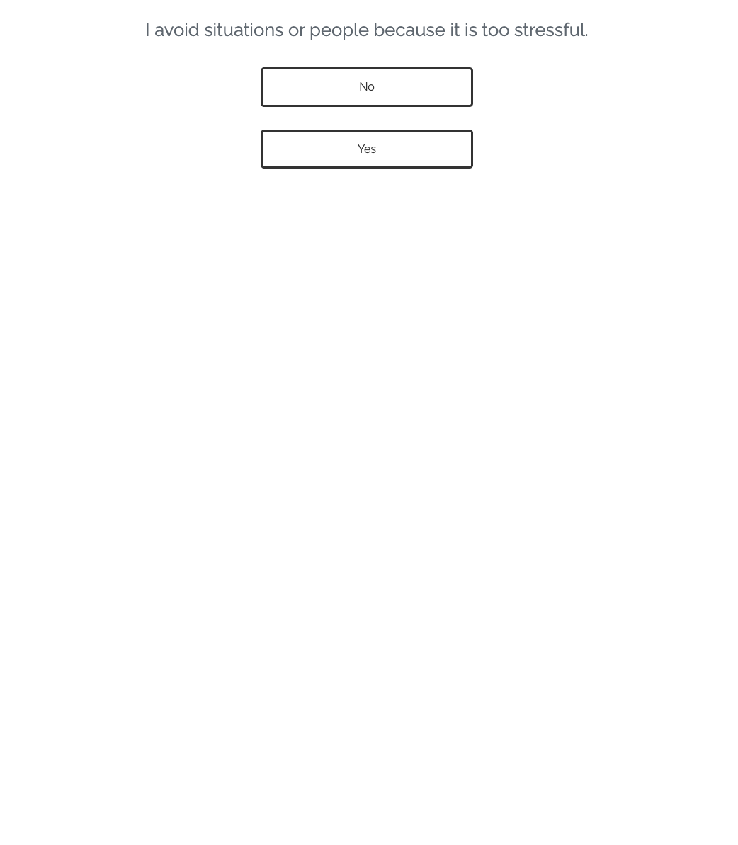 Connected Mind screening interface on a tablet — patients answer questions directly on the device